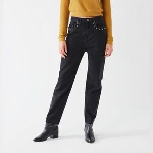 Urban Outfitters BDG Mom Jean Black Whipstitch